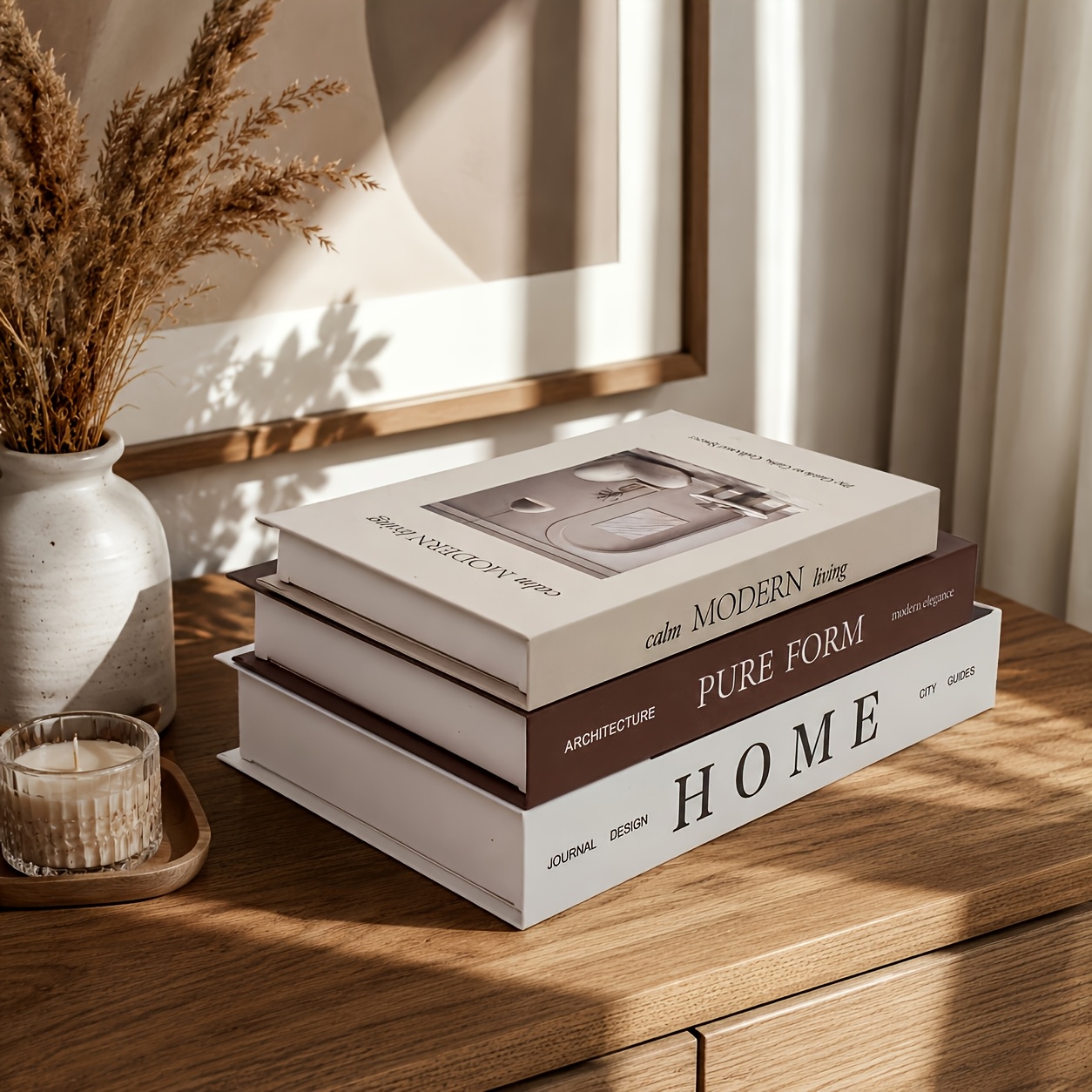 TEMU QIWSUDFBW Faux Livres - 3 Tailles Adaptés à la Décoration d'Étagère et de Table Basse, Ornements de Faux Livres Creux Simulés avec Impression ,