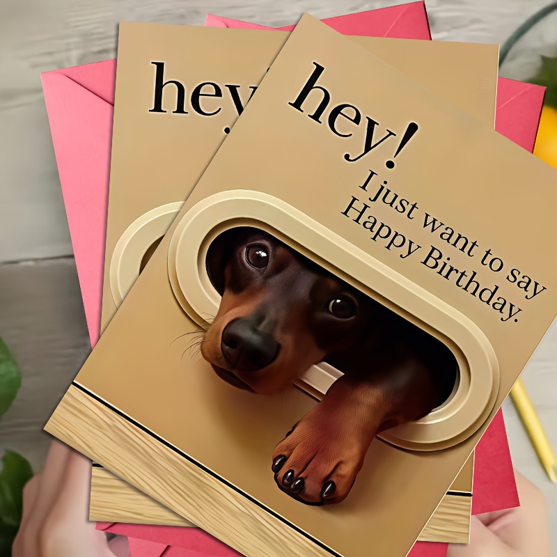 A Humorous Animal-Themed Birthday Card (With Envelope), Featuring Cute Pet Designs, Specifically Made for Dog Lovers, Suitable for Birthdays, Thank You Notes, Christmas, And Everyday Gifting Occasions!