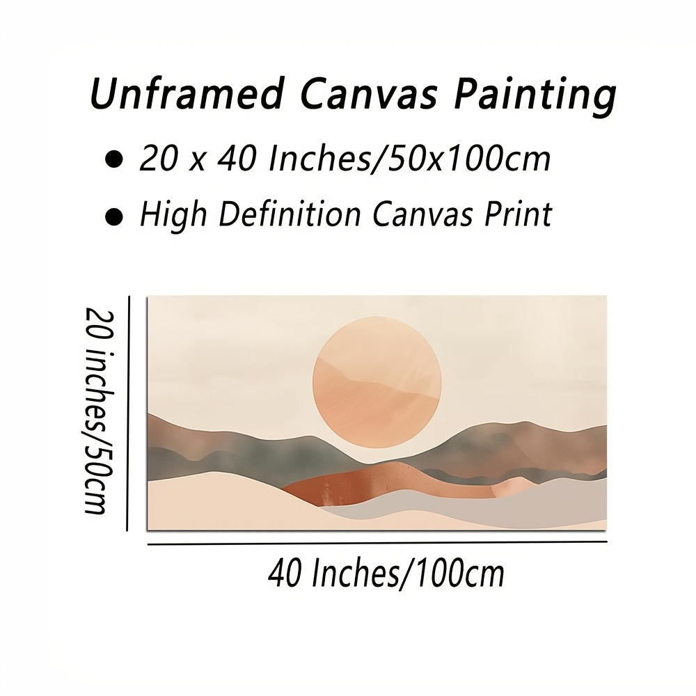 TEMU Piatto 2D, 1 Decorativo su Tela Senza Cornice di Grandi Dimensioni, ad Astratto Realistico con Sole Alpino, per per Decorare Ufficio, Camera da