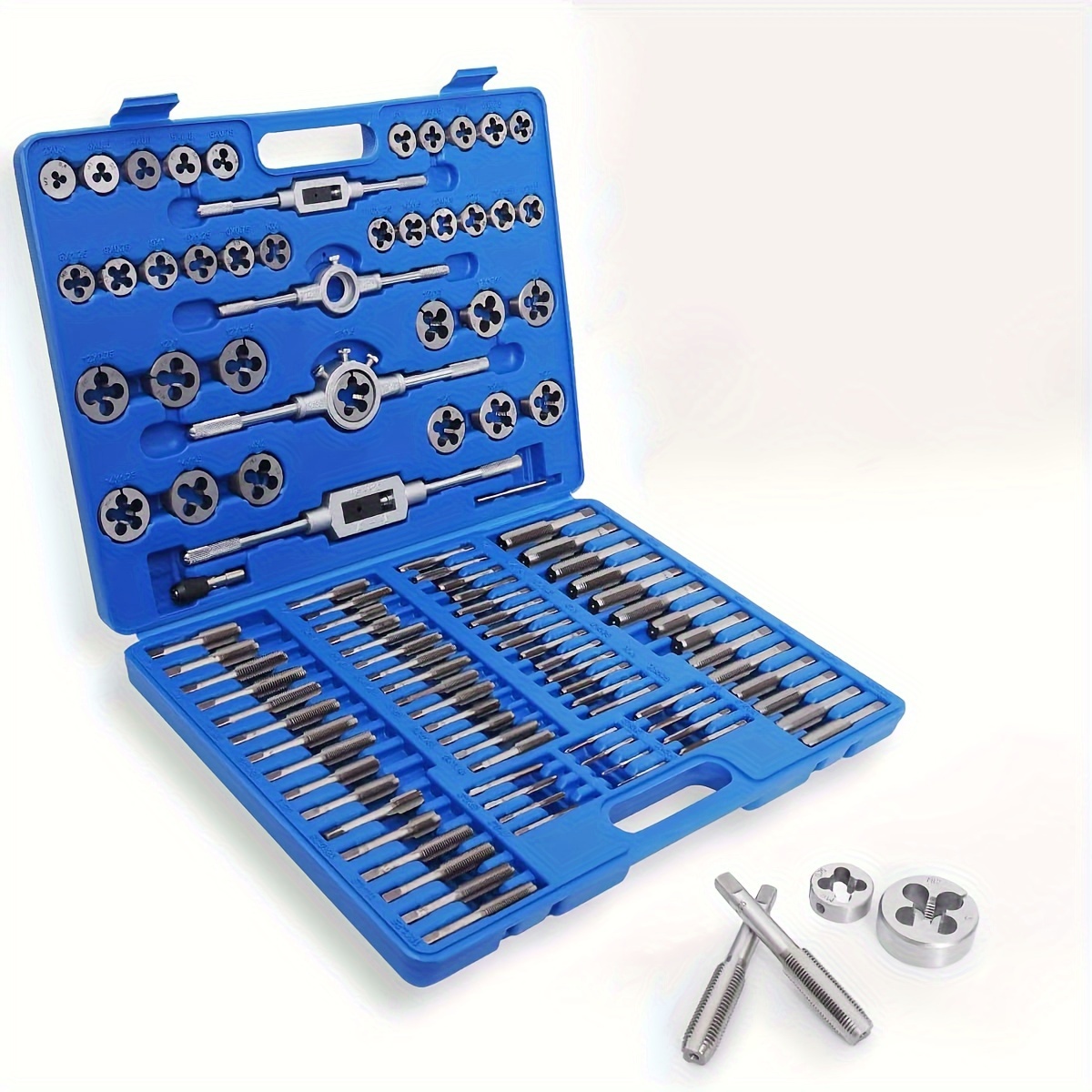 

110pcs Tap And Die Set, Metric Tap And Die Rethreading Kit, Thread Chaser Set For Cutting External And Internal Threads, Metric Size M2 To M18 With Storage Case