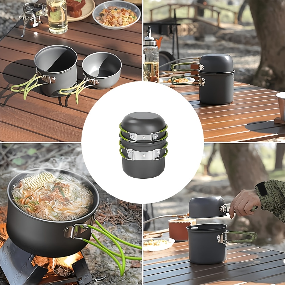 14pcs Camping Cookware Kit, Pots and Pans Set