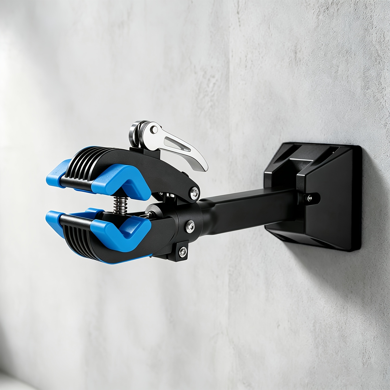 Image of Wall Mounted Bike Repair Stand Release Clamp, Adjustable Bicycle Wall Hanging Maintenance Bracket, Fits 25-40mm Frame Tube, Foldable Cycling Service Holder For Home Garage Use