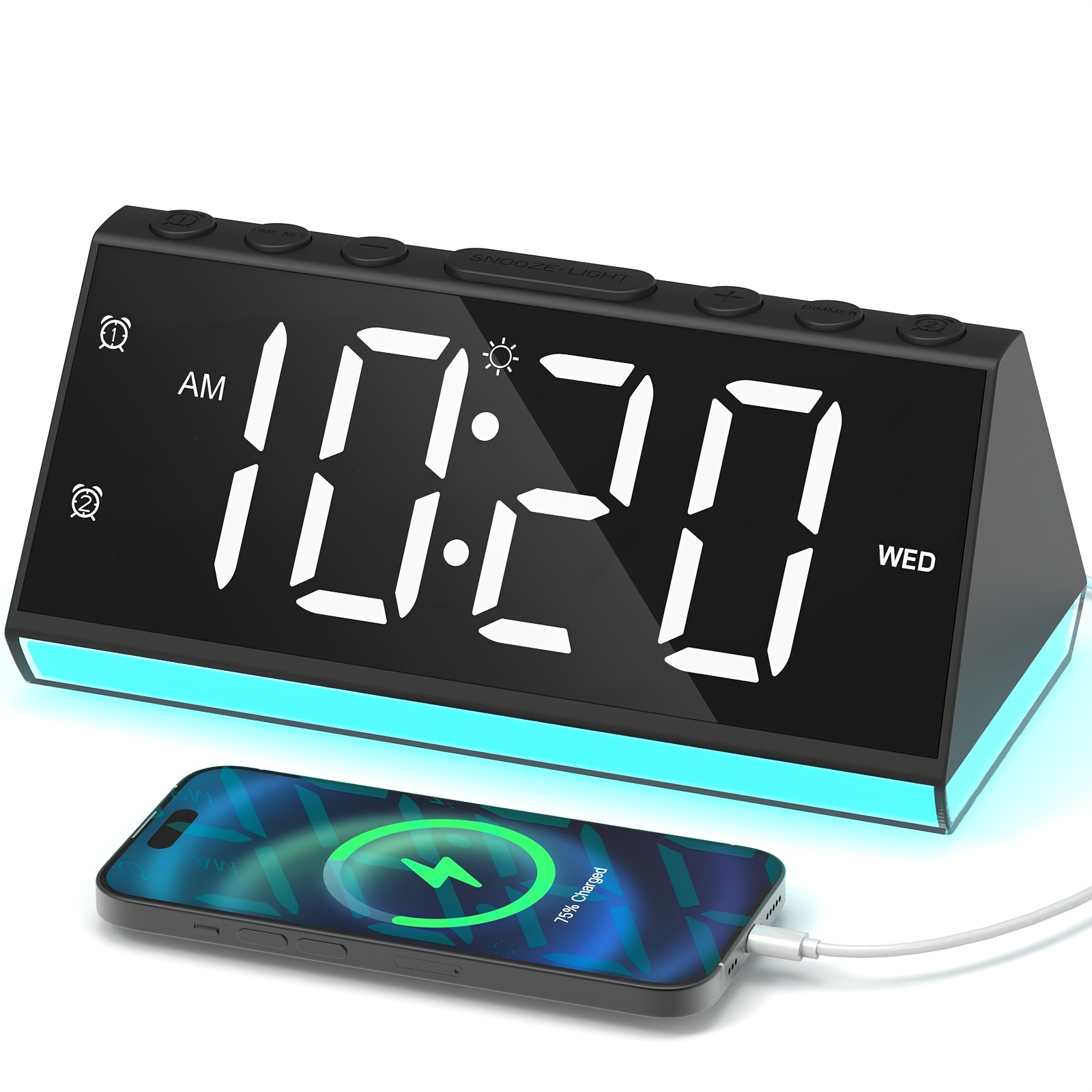

Digital Clock, Loud Alarm Clock For Heavy Sleepers Adults, Bedside Clock With Night Light, Large Number, Usb Ports, Dual Alarm, Simple Alarm Clock For Teens Bedrooms Nightstand Desk