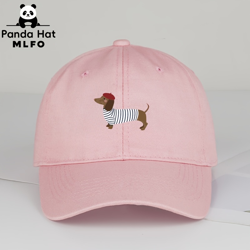 TEMU This Adorable Baseball Cap Features A Dachshund Print And Is Designed For Casual And . Unisex, Adjustable, Lightweight, Breathable, And