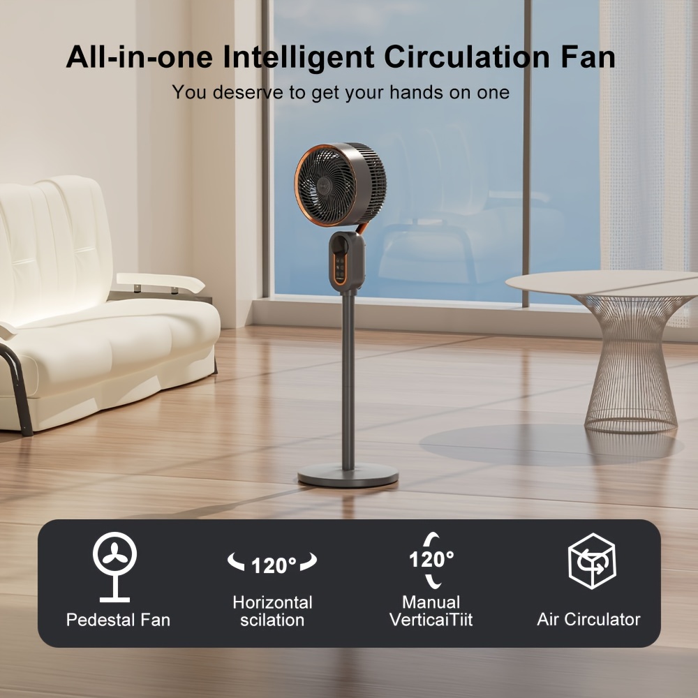 

Oscillating Fan With Remote, Oscillating Fan, Controllable Up, Down, Left And Right, Touch + Remote Control, Indoor Circulating Air, Can Be Used Indoors And Outdoors, Natural Sleeping Wind Speed