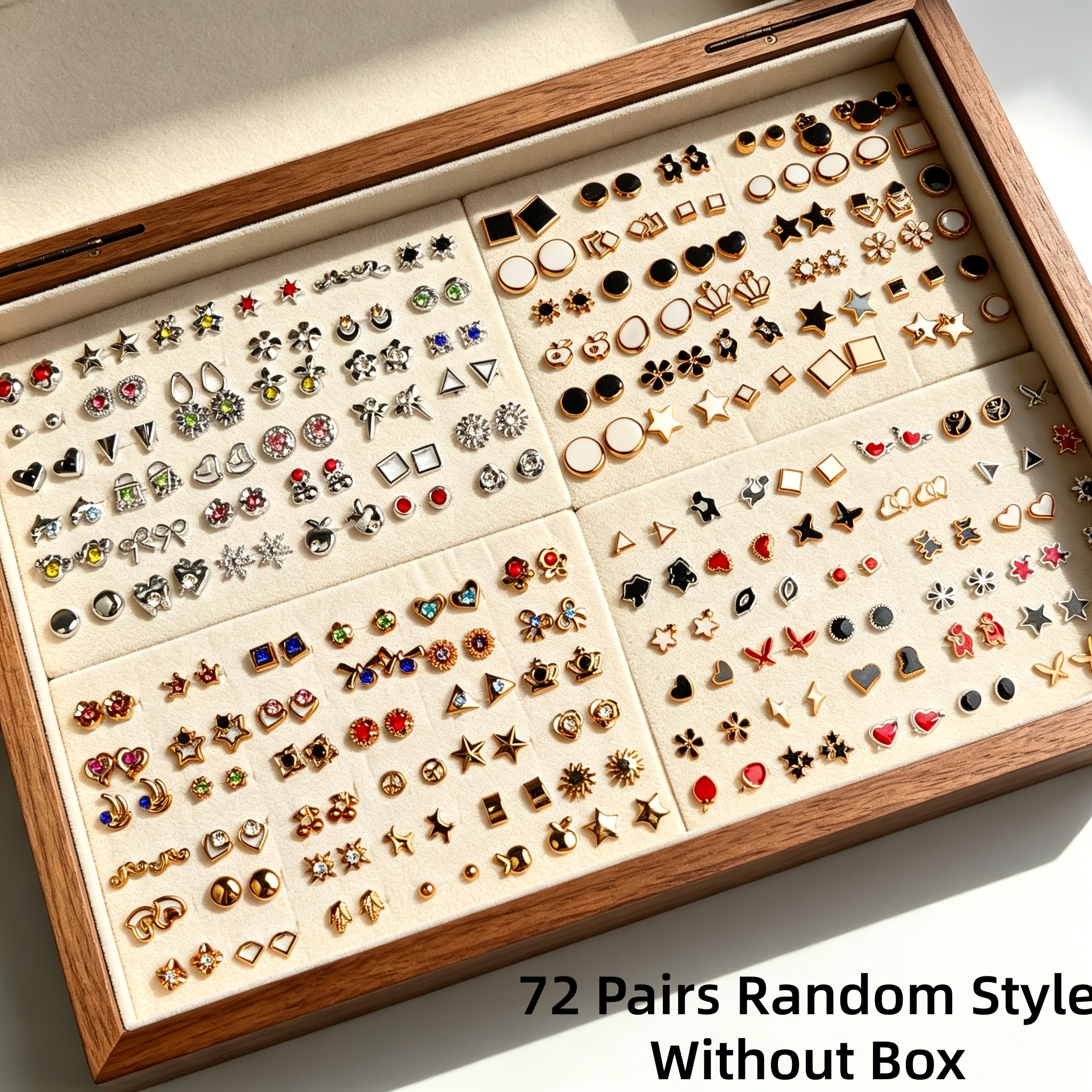 TEMU 72 Paires de Boucles d'Oreilles Mixtes, Assortiment de Petites Boucles d'Oreilles Mignonnes, Petites Boucles d'Oreilles Délicates