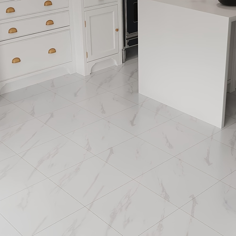 pvc marble floor tiles self waterproof vinyl flooring stickers for bathroom kitchen stick marble tiles for bedroom office indoor use 10 pack hand washable details 1