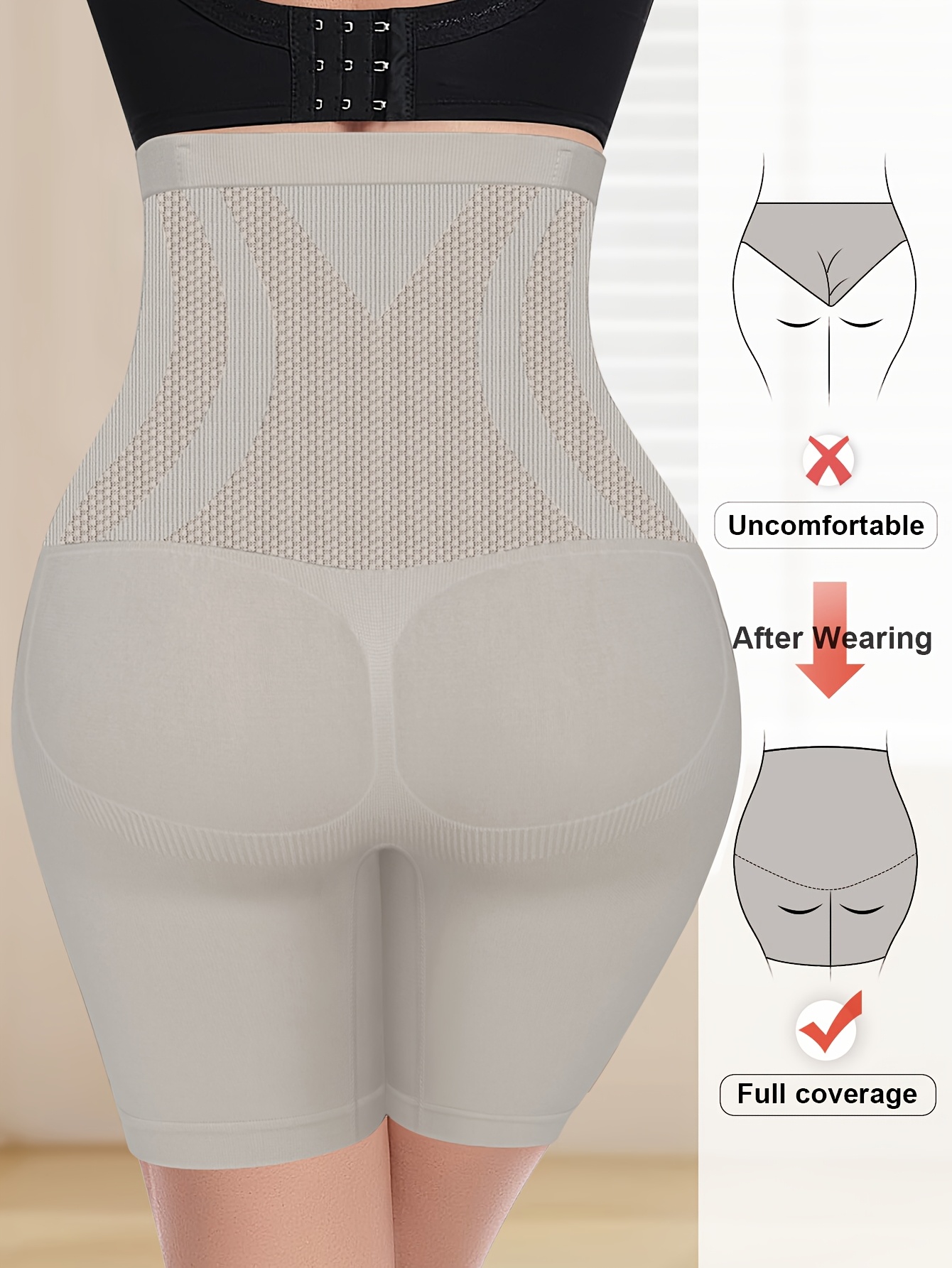 1pc Women'S High-Waist Breathable Comfort Shapewear Boxer Briefs - Seamless, Butt-Lifting, S-XXL Size, Elegant Solid Color Underwear for Everyday & Special Occasions, High Waisted Boxer Shorts, Butt Lifting Underwear, Minimalist Underwear, Comfortable Fit