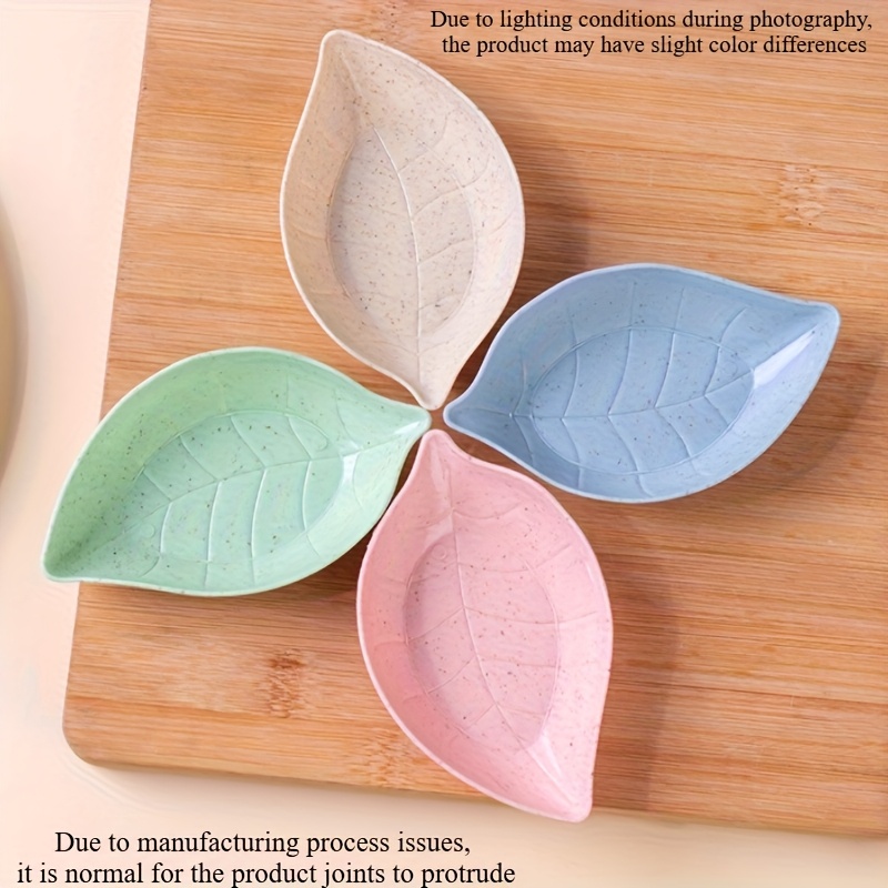 4pcs Leaf-shaped Pet Food Bowls: Squirrel, Gerbil Food Dishes And Feeding Boxes, Small Pet Supplies