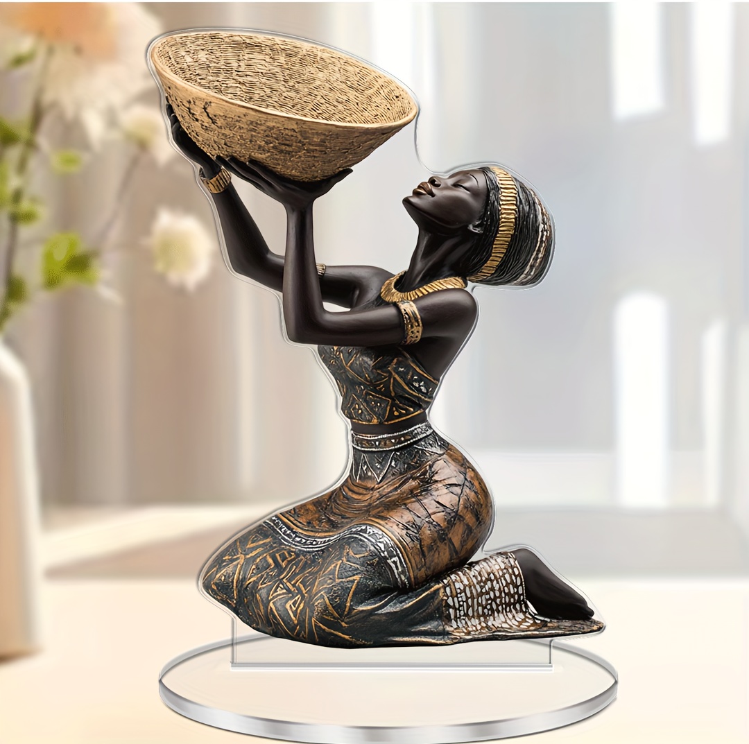 african woman acrylic tabletop decorative figure art inspirational theme multipurpose use acrylic material tabletop mounting decor collectible ideal gift for christmas details 1