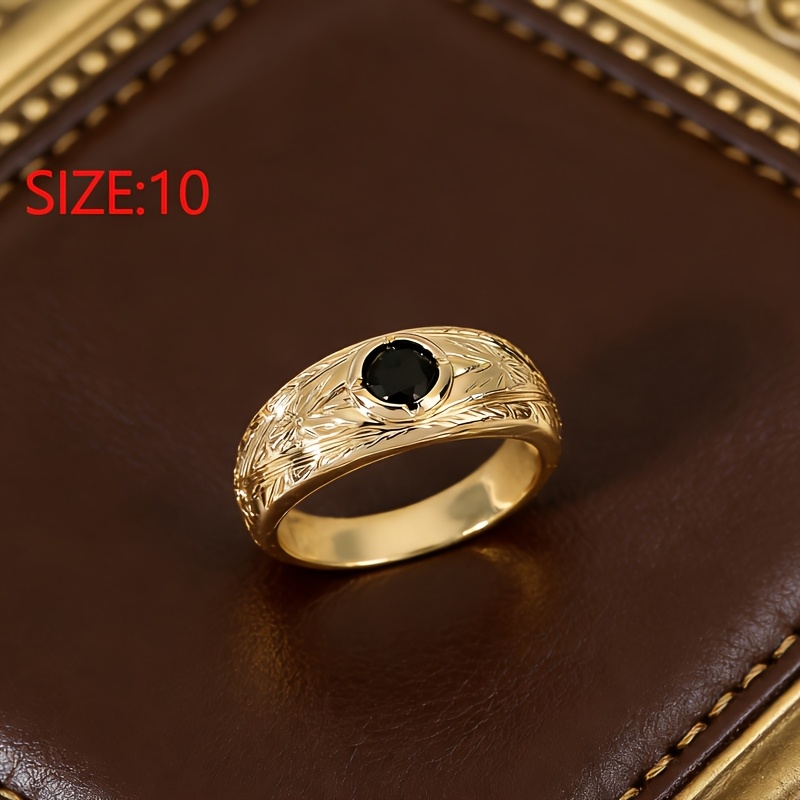 E-shop 1 Exquisites und luxuriöses goldenes Ring-Set mit schwarzen Zirkonien, hochwertiges Kupfer-Zirkonien-Material, neuer Ring – europäischer und