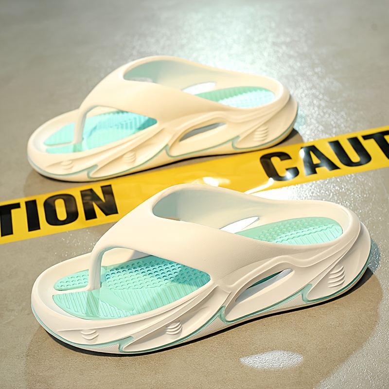 mens and womens fashionable color block thick bottom flip flops comfortable non slip casual durable eva sole toe sandals suitable for mens and womens outdoor activities Product details 9