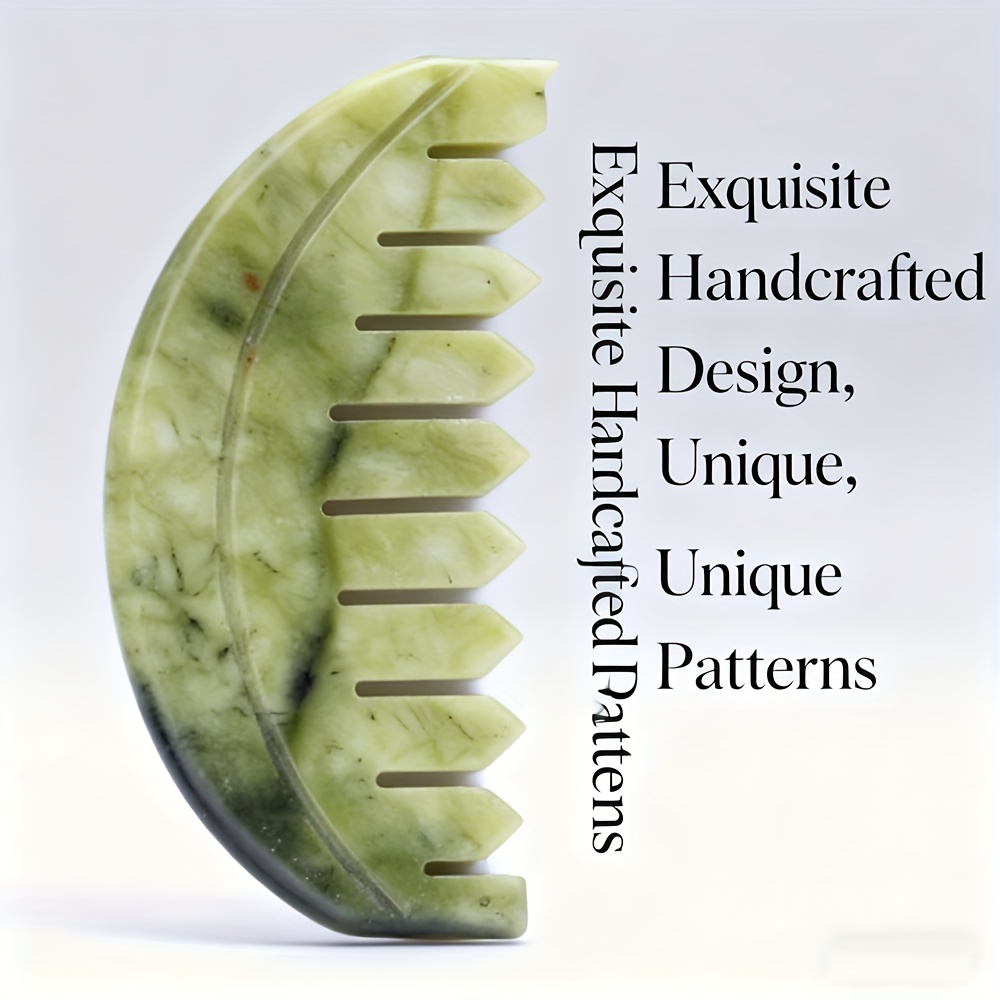 1 Peine de Masaje de Piedra, Peine de Diez Dientes para Masaje de Cuero Cabelludo y Rostro, Uso en Casa y Salón, Tabla de Masaje Manual para la Piel