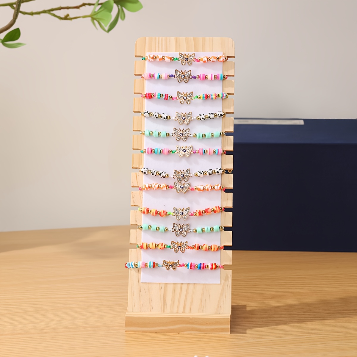 1 Wooden Velvet L-shaped Display Stand | White/olive Green/gray For Necklaces And Bracelets, Multipurpose, Floor Mount, Polished End, Jewelry Towers