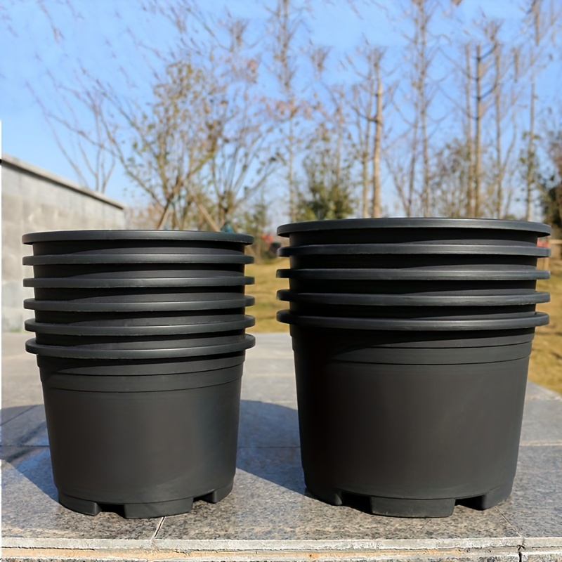 

Round Plastic Planter , 1 Gallon, Set Of 3, Drainage - For & Plants, For Types -