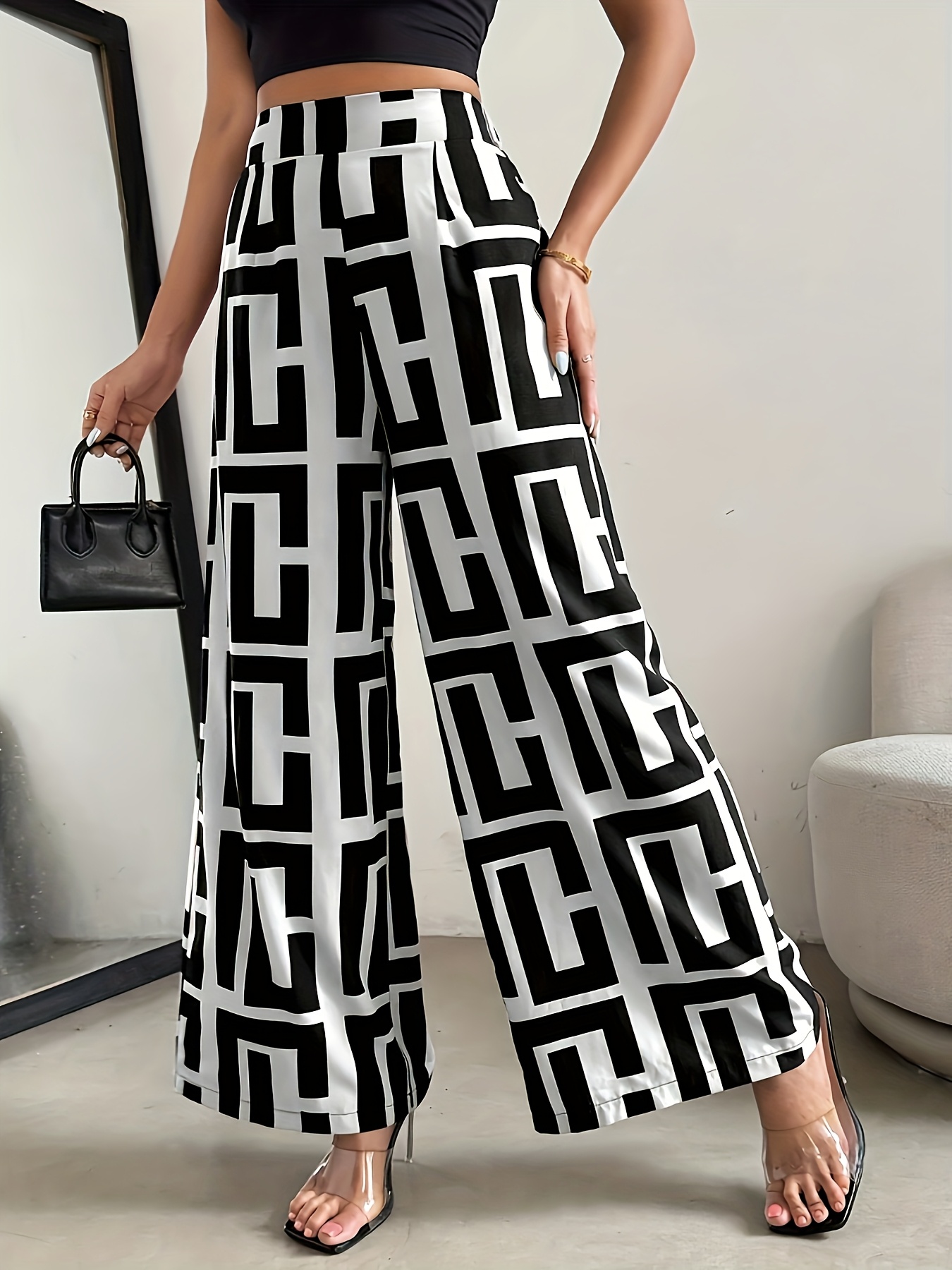 geometric pants sold on Temu United States