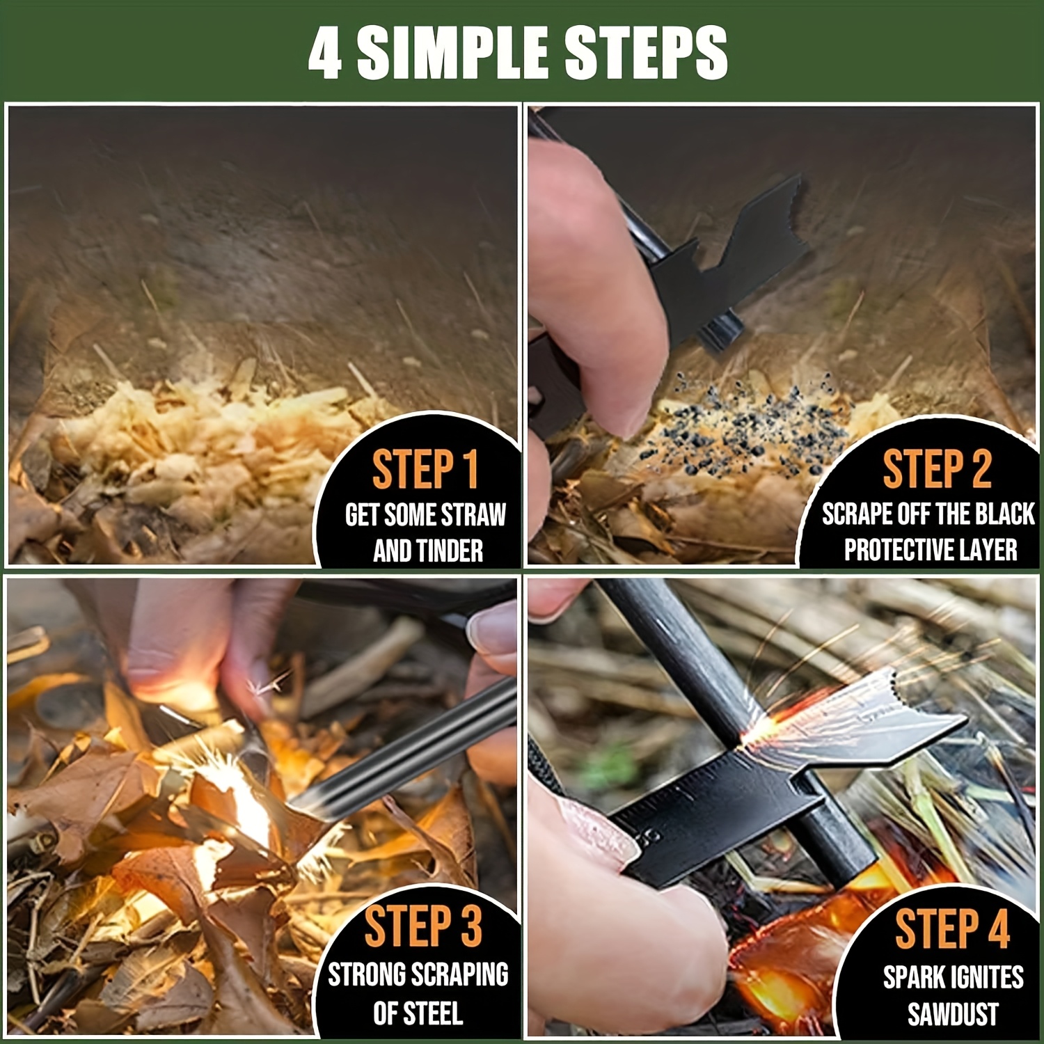 2pcs Outdoor Multi-Fire Starter for Emergency Kits