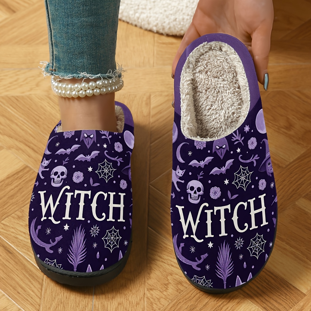 TEMU Halloween-themed Plush And Soft Slippers For Couples, Providing A Experience For Men And Women., Women Shoes