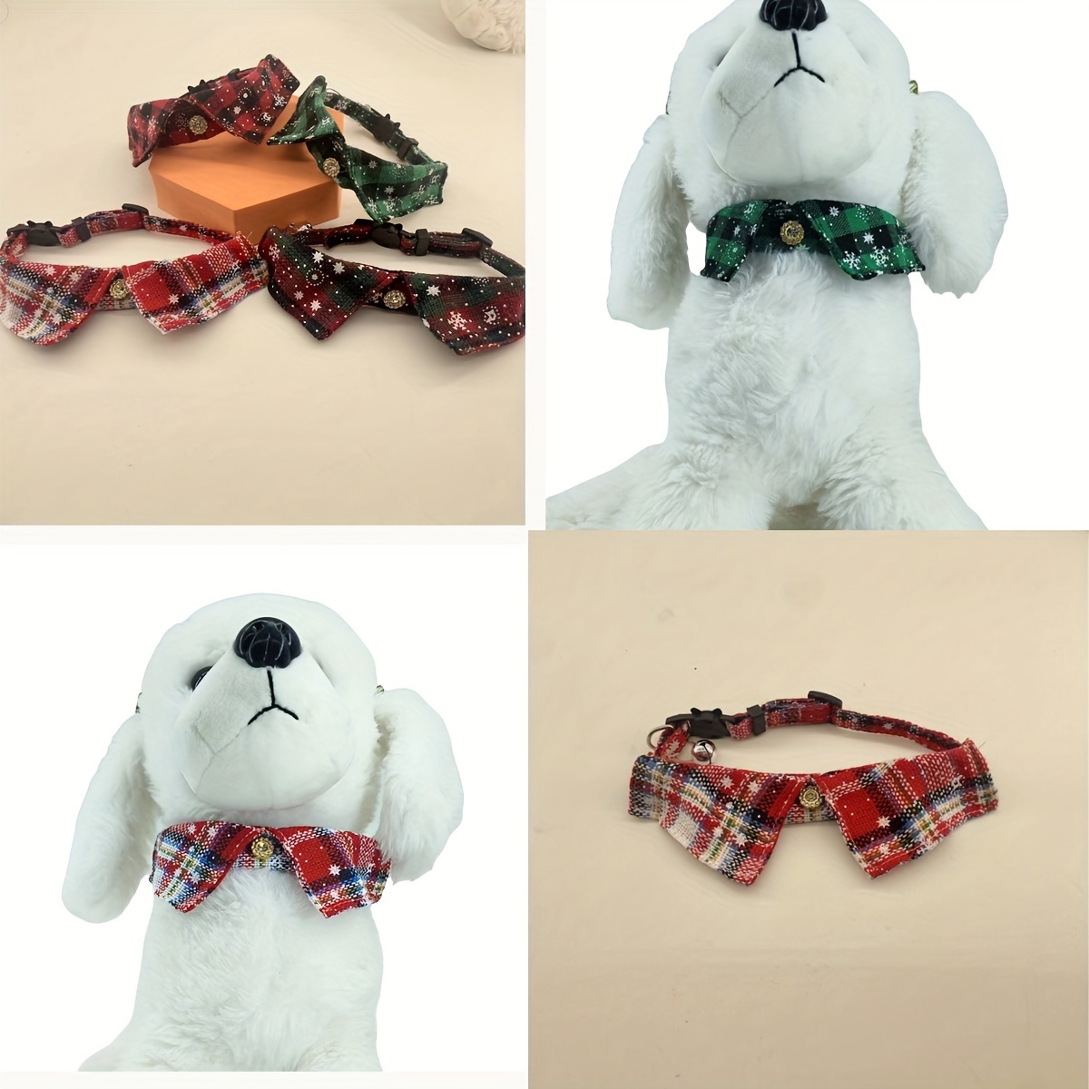pack christmas dog collars with bow polyester adjustable dog