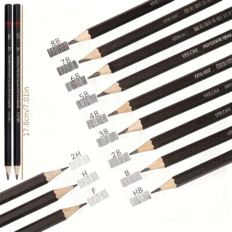 TEMU 12pcs Painting Art Special Set Stationery Supplies 2h/hb/b/2b/3b/4b5h/5b Etc Refill