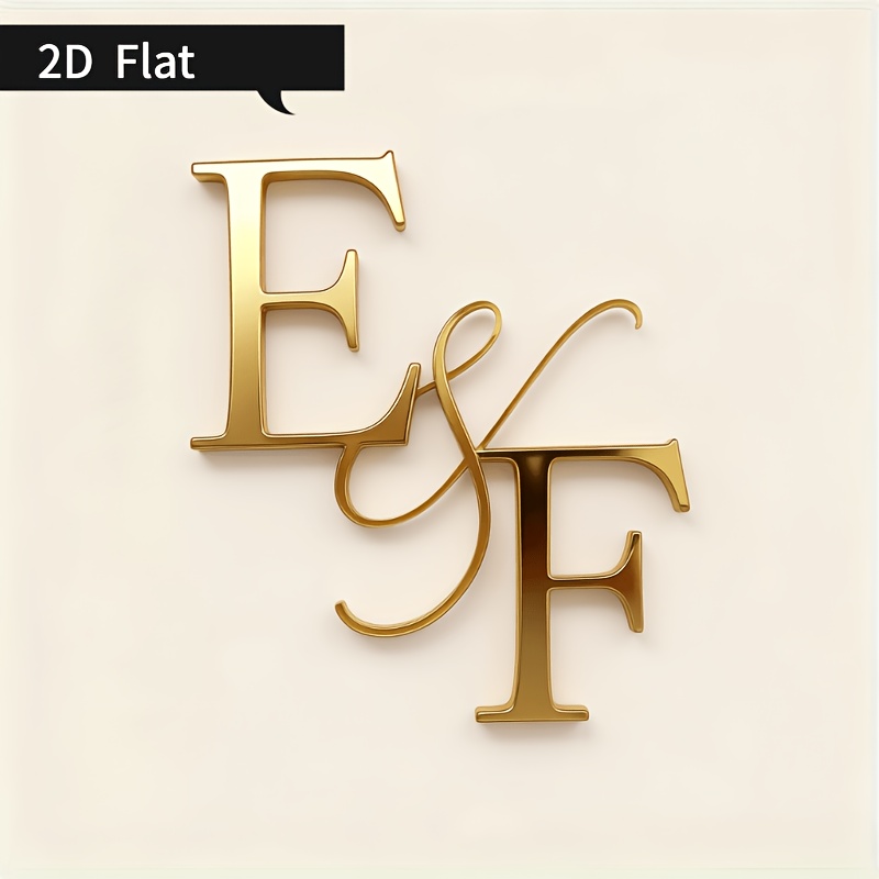 TEMU 2d Flat, 2d Flat Customized Personalized Acrylic Letters Wedding Decorations Custom Birthday Decorations Cake Decorations Elegant Cursive Design