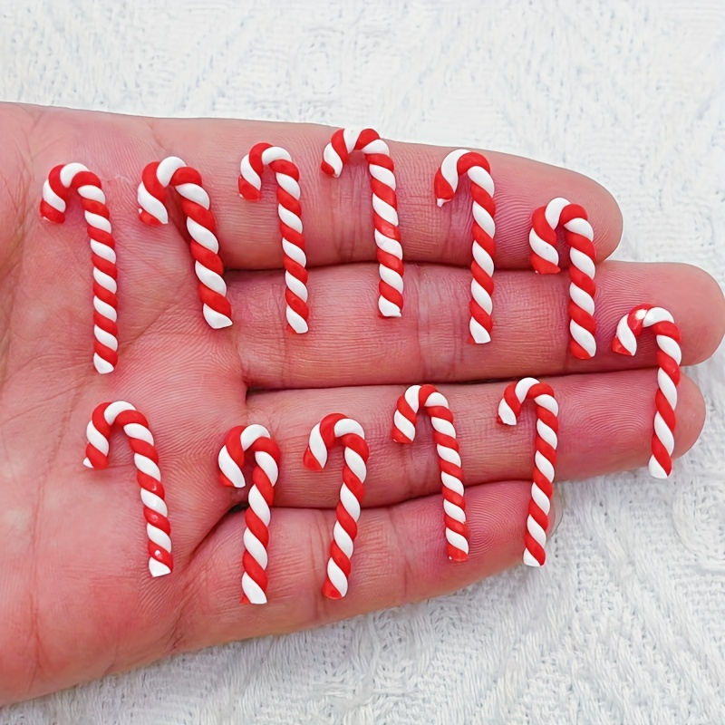 

20pcs Mixed Christmas Candy Cane Resin Charms Set - , Holiday Decor & Phone Case Embellishments