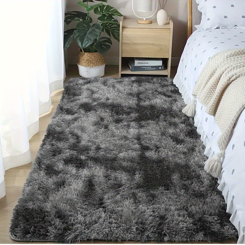 

Tie-dye Long Pile Bedroom Area Mat, Polyester, Hand Wash Only - Ideal For Living Room And Bedroom, Bedside, Small Mat