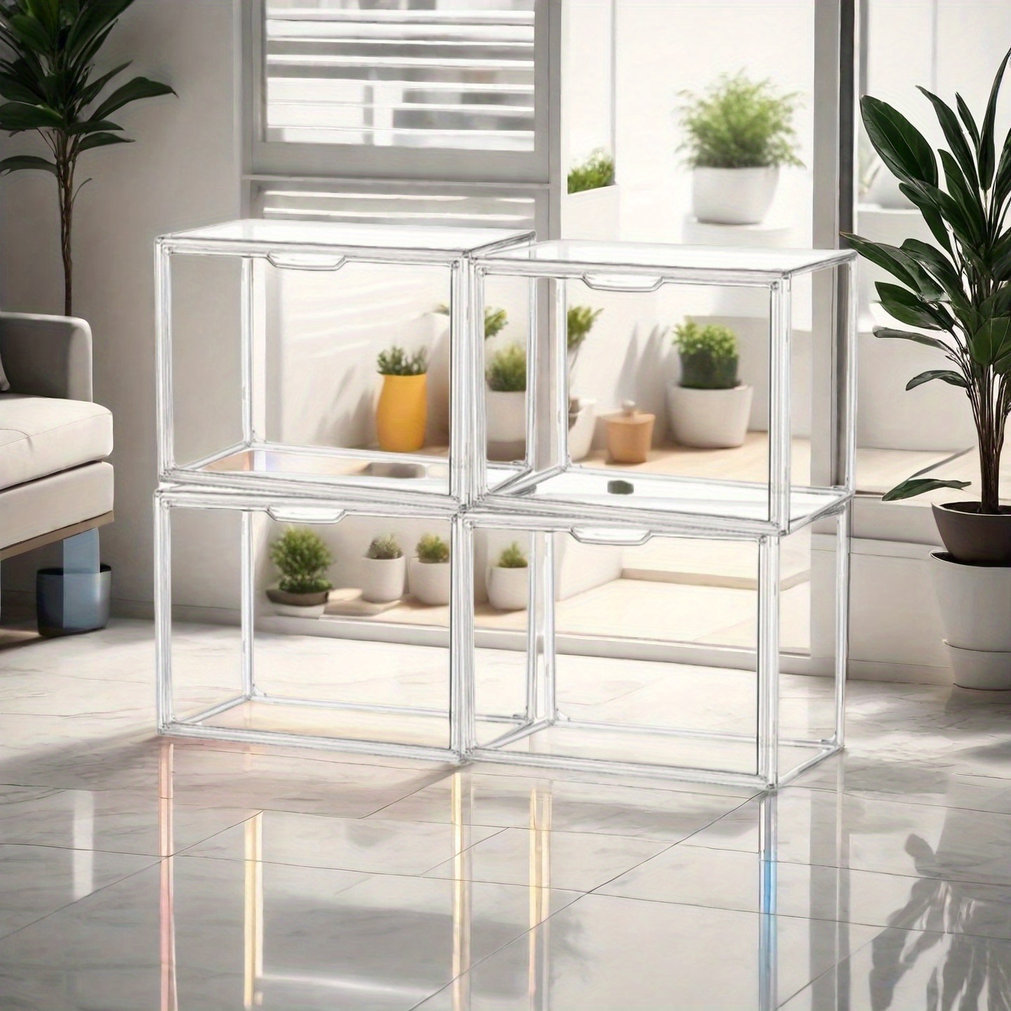 TEMU Summer Essential - Transparent Acrylic Display Case For Collectibles, Action Figures, Handbags, Shoes, Cosmetics & Sports Memorabilia |