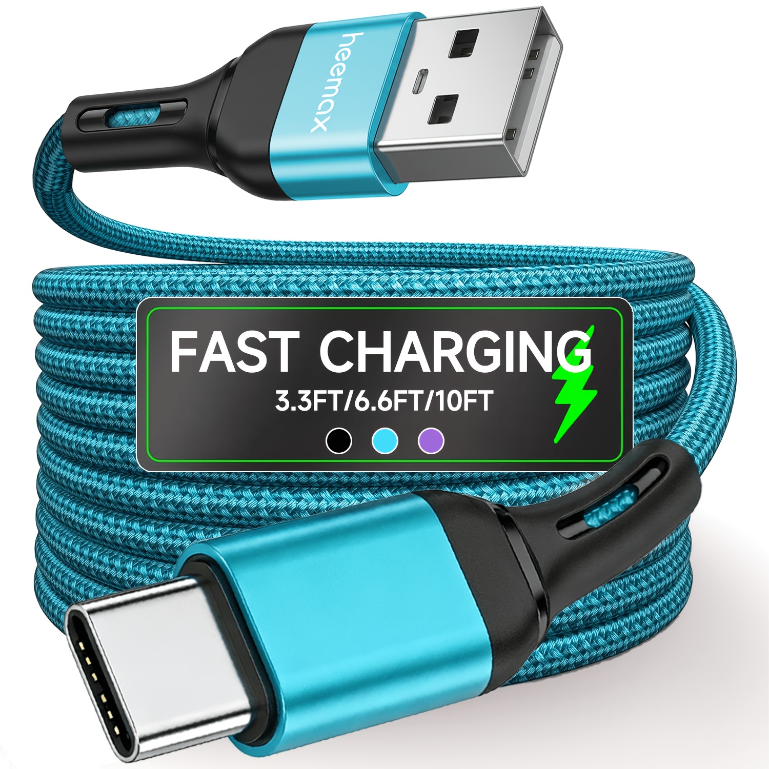 upgarded nylon braided usb c cable usb a to type c charger cord fast charging for iphone 17 16 15 pro   for samsung ipad xiaomi carplay and more devices