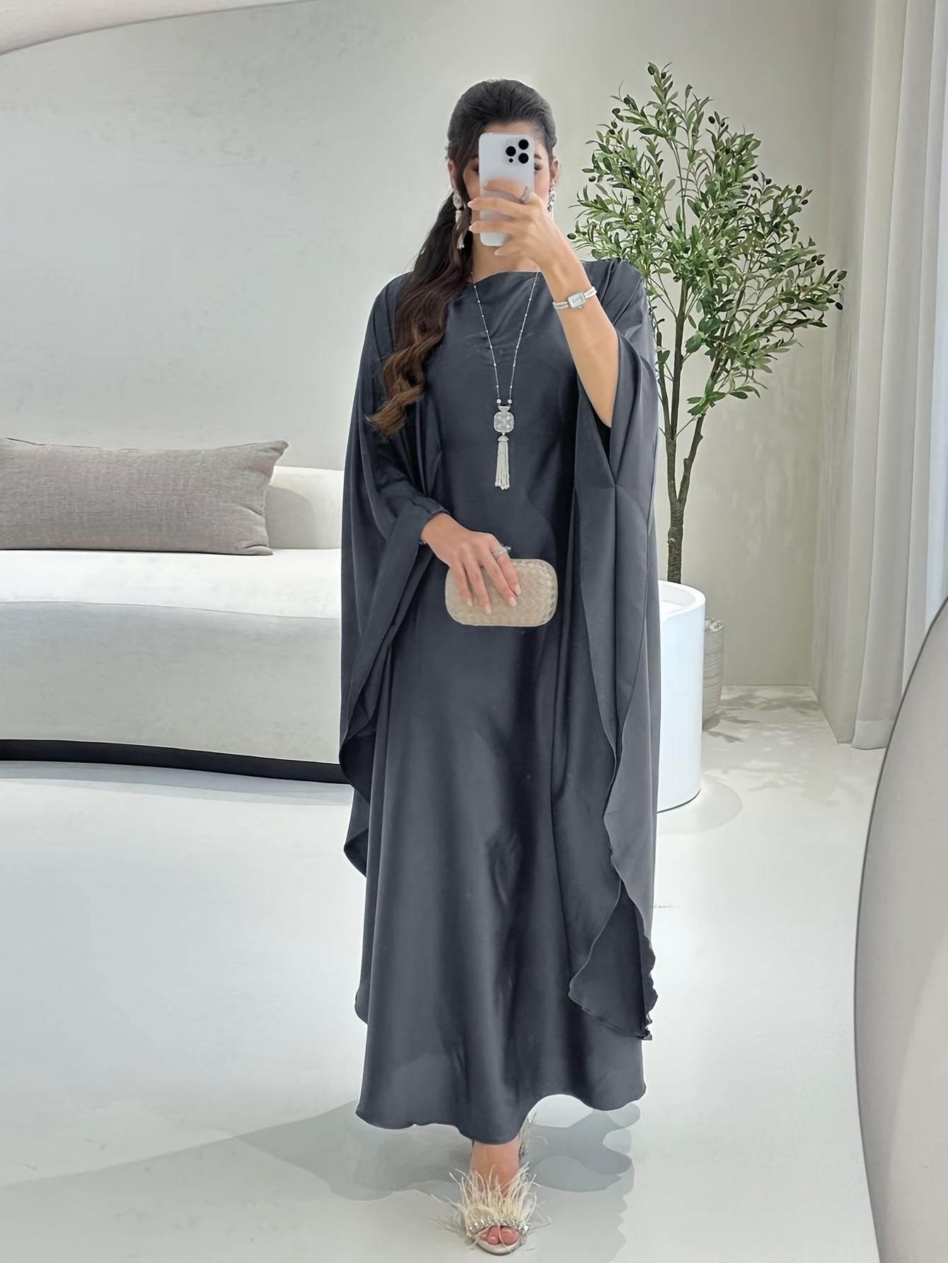chinese dress ladies Elegant High Neck A-line Satin Boho Wedding Dress with Long Sleeves fo –  formalgowns