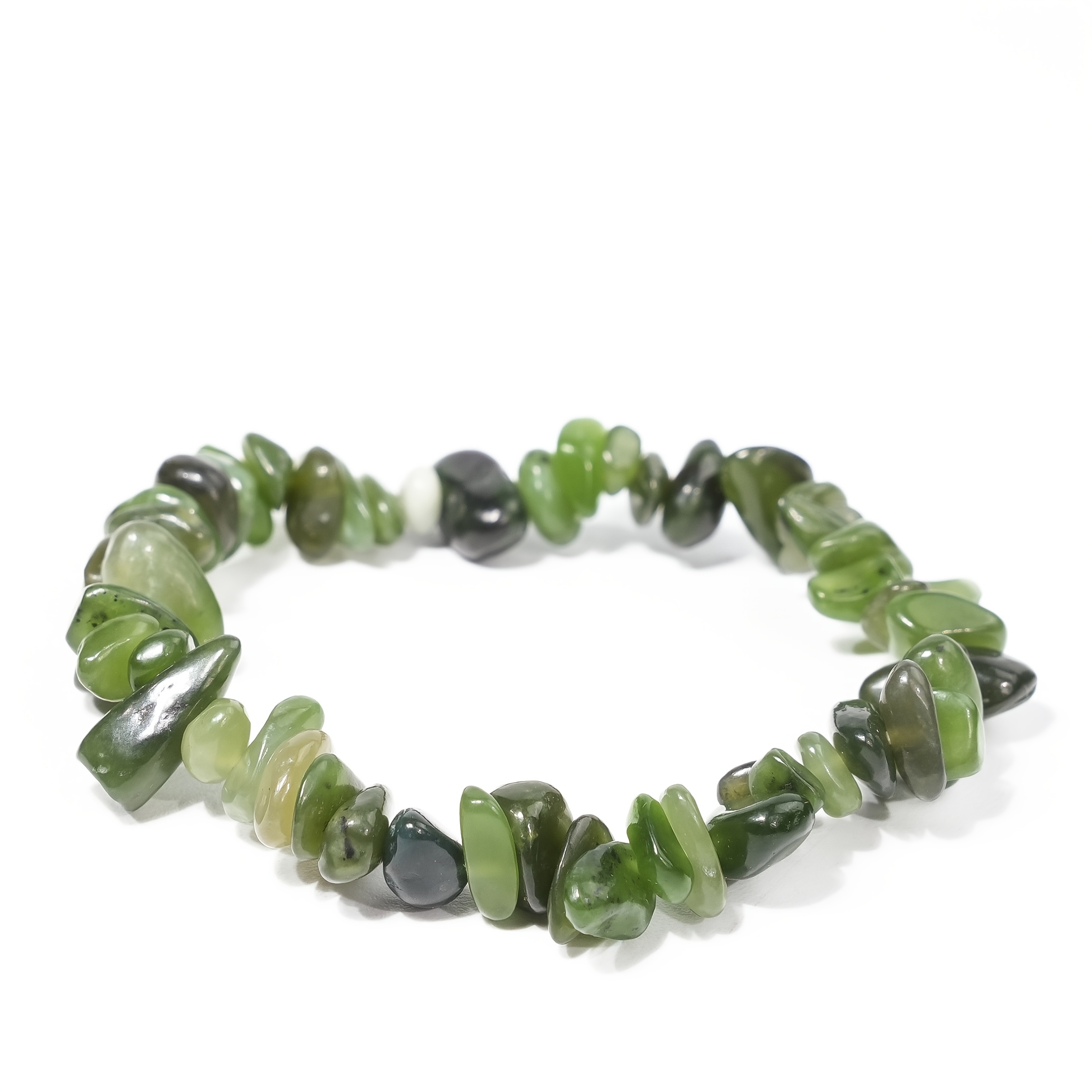 E-shop Böhmischer Stil Natürliche Grüne Chrysopras-Splitter-Perlen--Stretcharmband für Herren & Damen, 5-8mm – Einzigartiger handgefertigter Schmuck