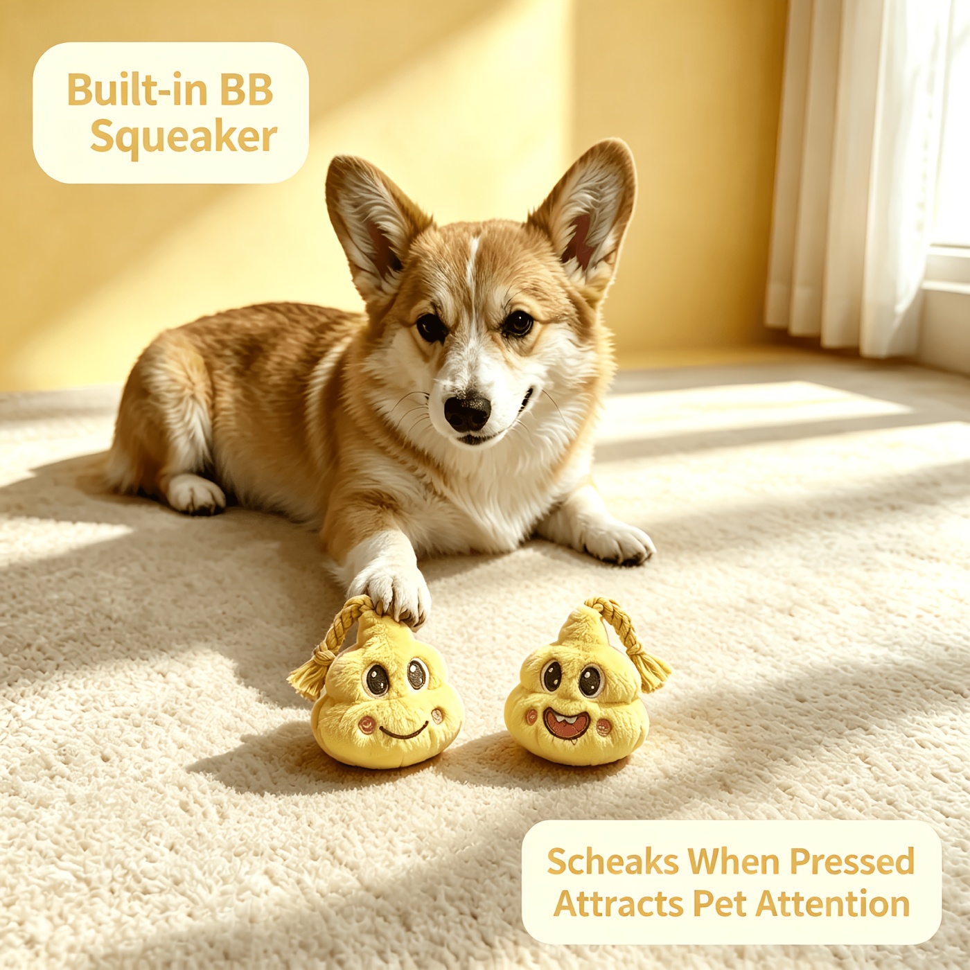 Pet Rope Knot Plush Squeaky Toy for Interactive Play