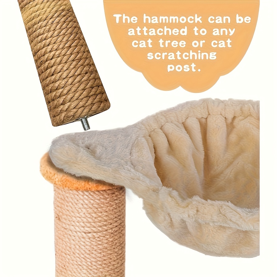 1  tree hammock attachment stainless steel material durable with basket comfortable cat tower hanging bed alternative suitable for cats single ear gray cat hammock cat climbing frame accessory without tree stand