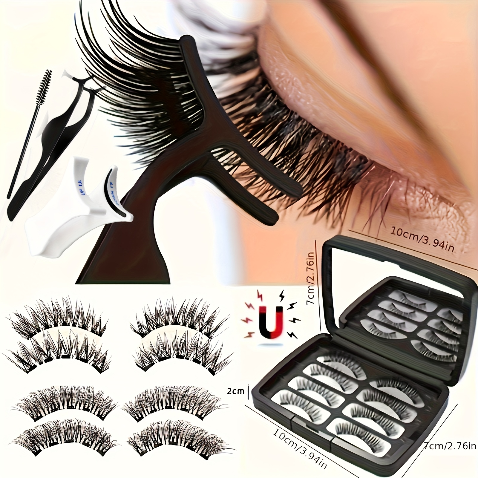3d eyelashes 7 times magnetic magnets reusable daily wear no needed long without worries details 0