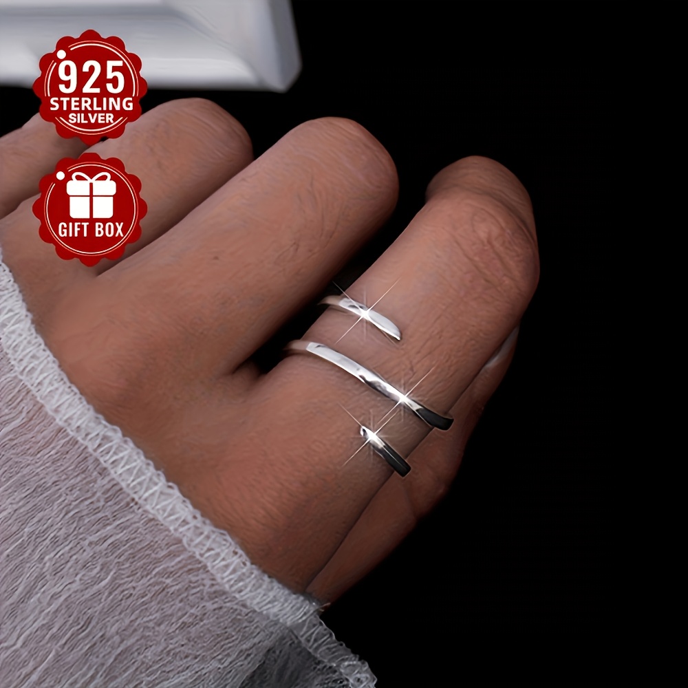 S925 Silvery Wrap Open Ring