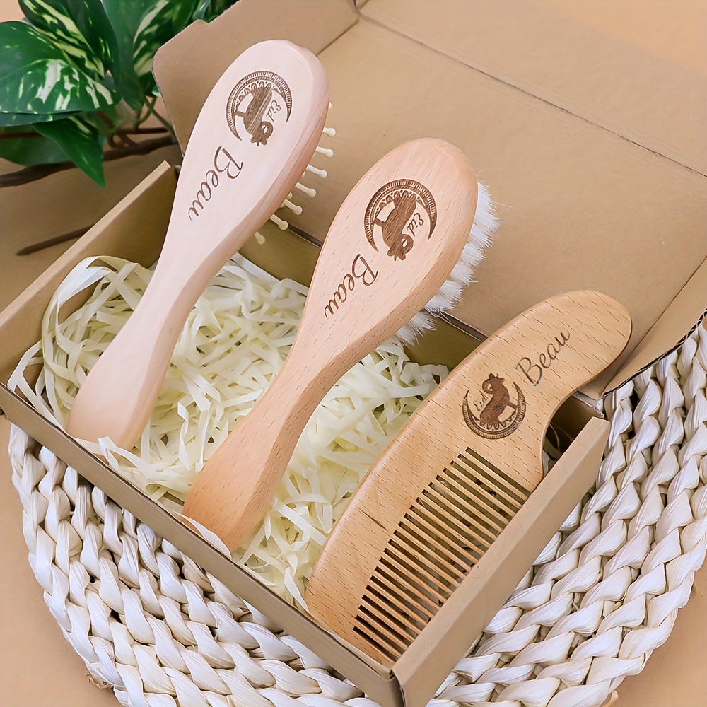 

Customised Hairdressing Brush Set, Personalized Name Brush, Wooden Hair Comb Kit, Birthday Gift Mother's Day Gift