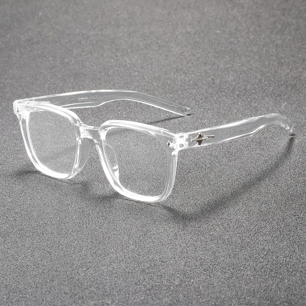 Image of 2d Flat - Men's And Women's Fashionable Vintage Square Full-frame Flat-lens Glasses, Y2k Style Glasses, Minimalist Glasses, Decorative Glasses, , Complimentary Cleaning Cloth