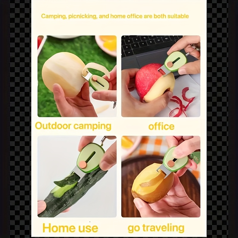 1-Pack Portable Mini Peeler - Stainless Steel Retractable Kitchen Tool with Ergonomic Handle, Lightweight & Easy to Use for Camping, Picnics, Everyday - Food-Safe Straight Blade Design, Fruit Peeler | Ergonomic Peeler | Sharp Blade