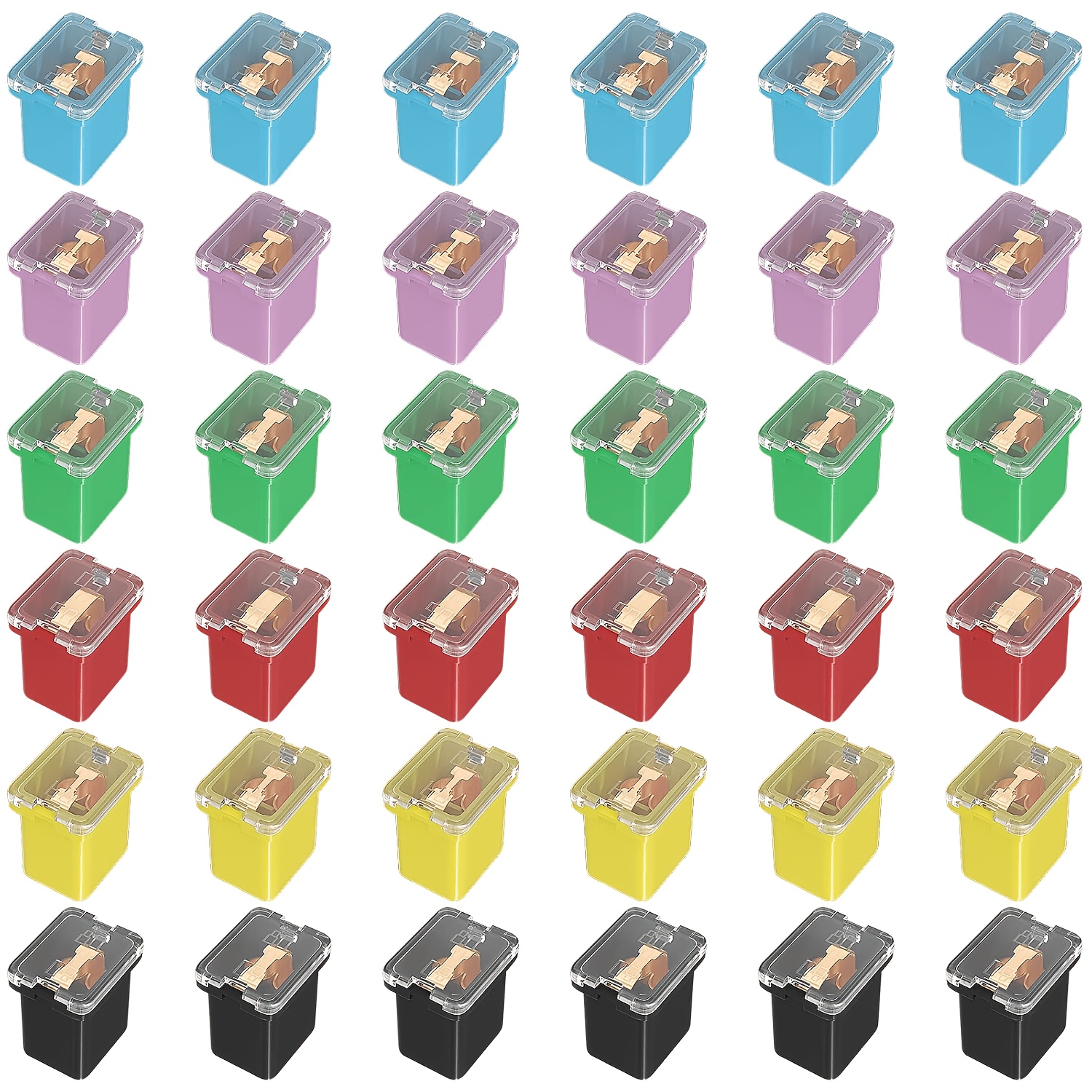 TEMU 36pcs Fuse Assortment Kit Automotive Low Profile Box Shaped Micro Cartridge Fuses (20a, 30a, 40a, 50a, 60a, 80a) For Ford Chevy/gm For And For