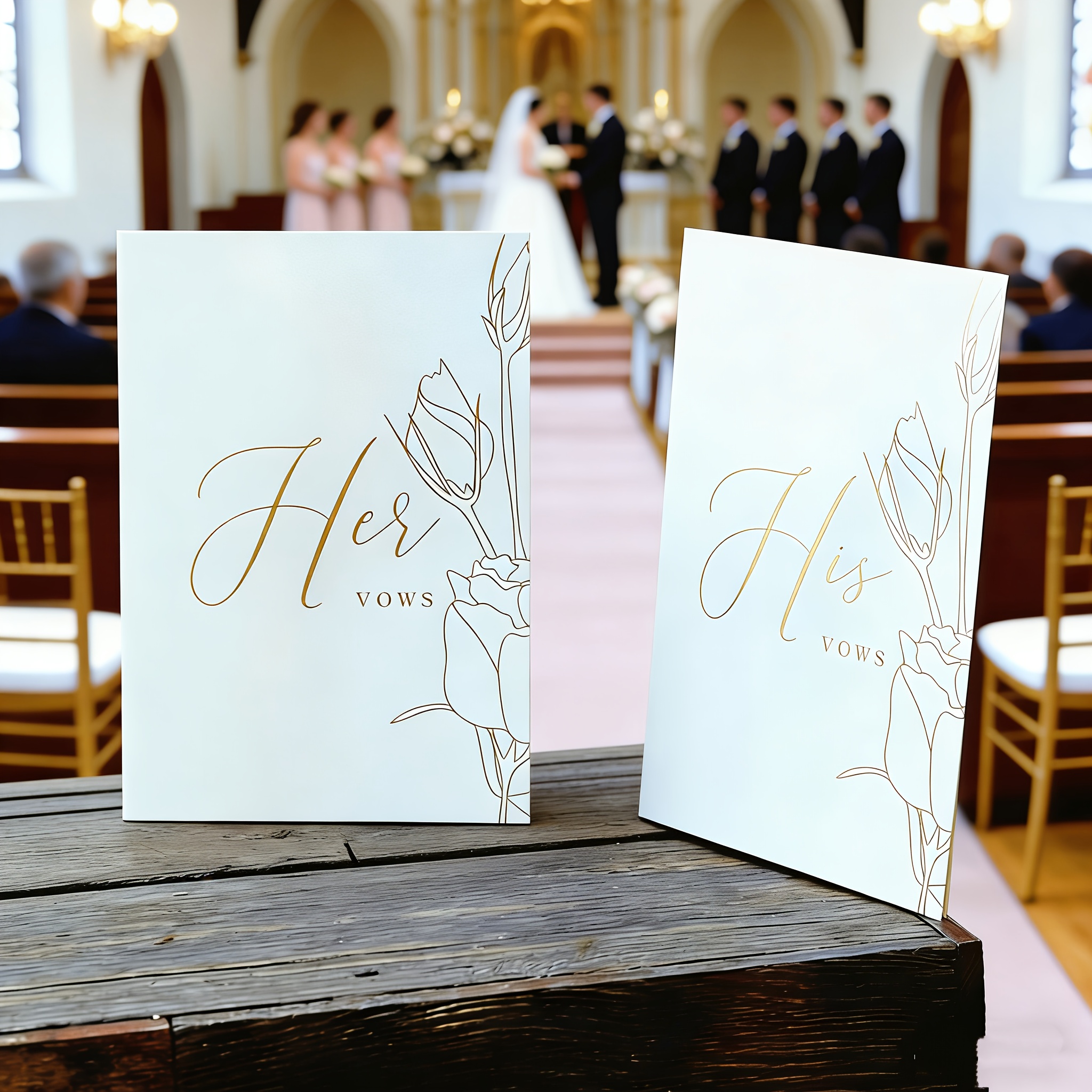 TEMU 2pcs/set Guestbooks Foldable Guest Book, Wedding Guest Book, His And Hers Wedding Vow Books, Handwritten Message Book For Weddings, Birthday