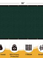 6x50ft privacy screen fence heavy duty fencing shade cover 170gsm 90 blockage mesh shade net for wall garden yard backyard 6 ft x 50 ft dark green