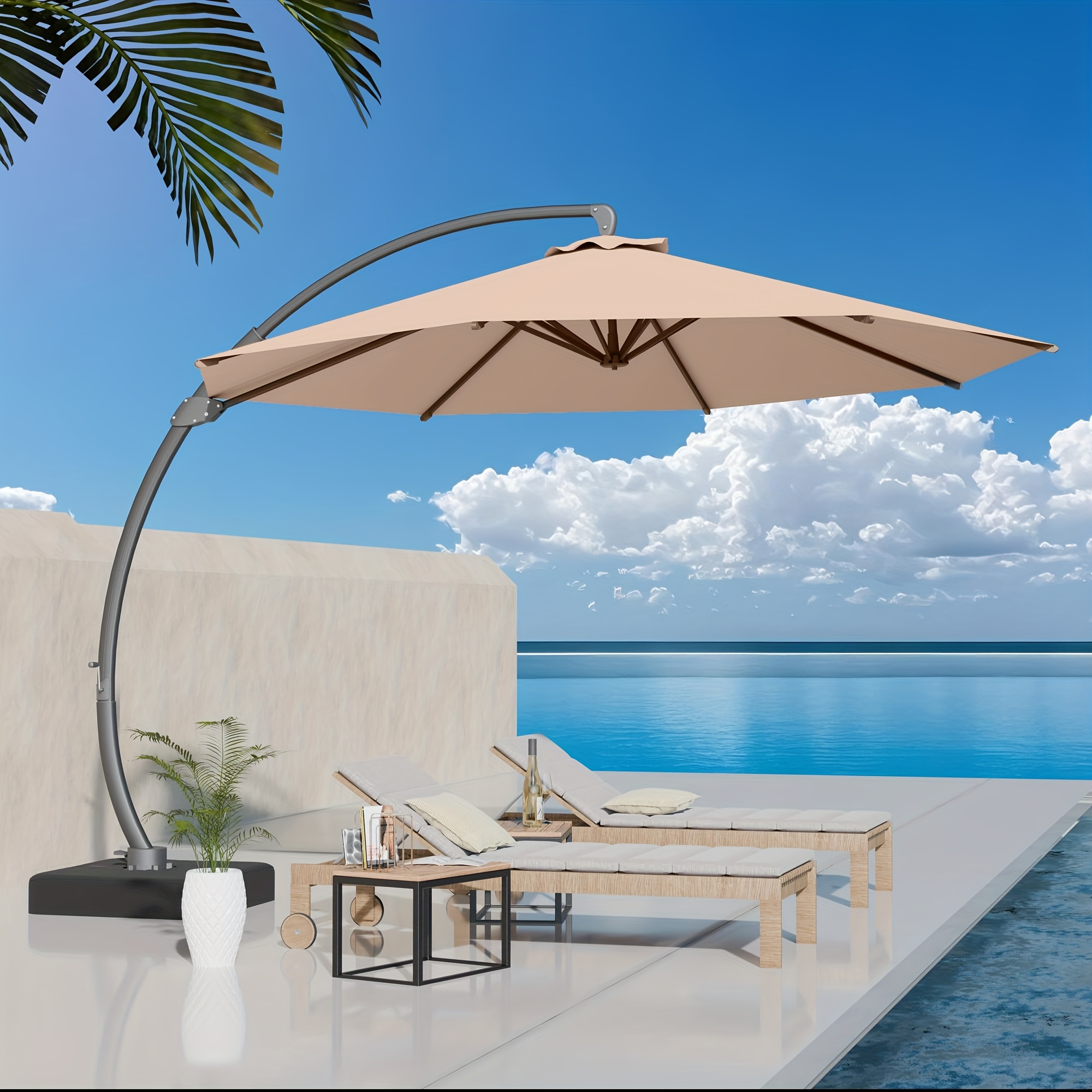 10 x 13 patio umbrella offset Big Roma Cantilever Umbrella – Large Sunbrella® Fabric Shade – Sunrise  Umbrella