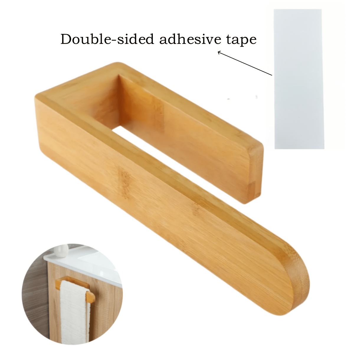 Image of Towel Rack, Wall-mounted Towel Rack, Bamboo Towel Rack, Bathroom Towel Rack, Suitable For Bathroom And Kitchen, Wall-mounted Towel Rack, Towel Rack - And Clean