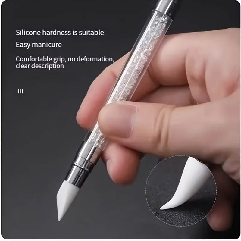 2 Nail Art Brushes for 3D Carving & Glitter Painting