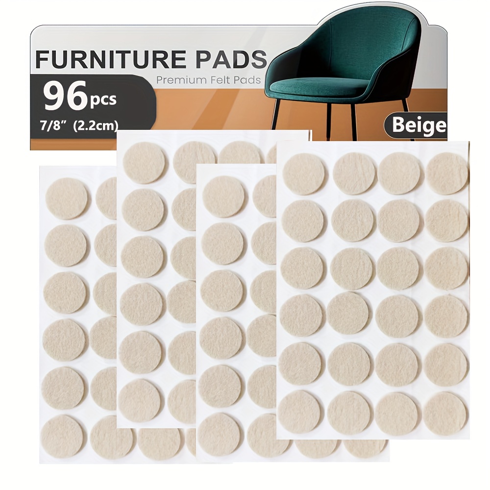 TEMU Almohadillas de fieltro para muebles - 96 piezas 3/8" (2.2Cm) - Protectores de piso de fieltro - Almohadillas de fieltro para sillas -