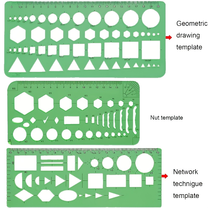 11pcs Geometric Templates Ruler Set for Drawing