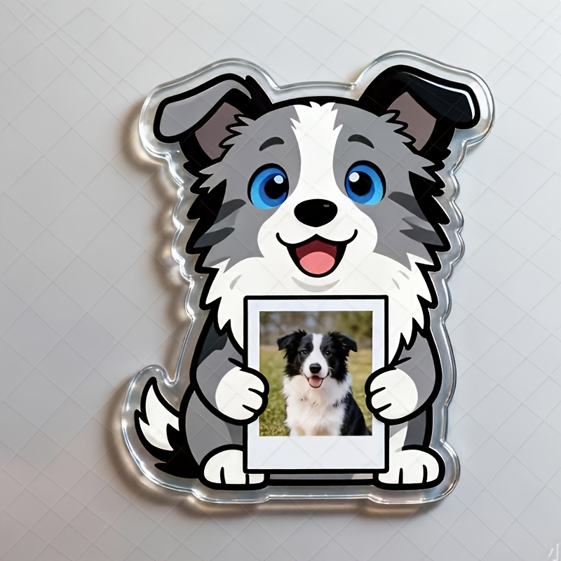 TEMU Imanes de Nevera Personalizados con Fotos de Mascotas | Decoración en Memoria de Perros | Serie de Border Collie, Husky y Corgi | Regalo para