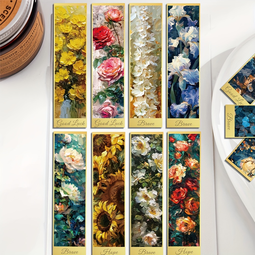 

30-pack Monet Garden Floral Bookmarks, Assorted Designs, Inspirational Quotes, Premium Cards For Book Readers, Perfect Small Gift And School Supplies