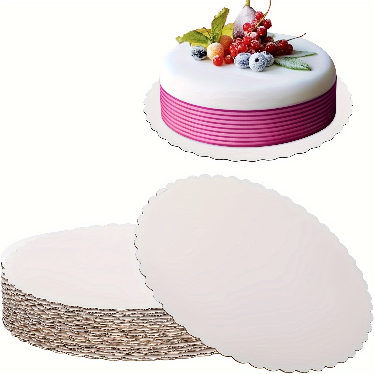 

6pcs, Cake Boards, Pan, Disposable Cake Base, Cardboard Circles For Pizza, Base Stand For Desserts And Pastries, Grease Proof And Moisture Resistant Boards, Christmas Supplies, Birthday Tools