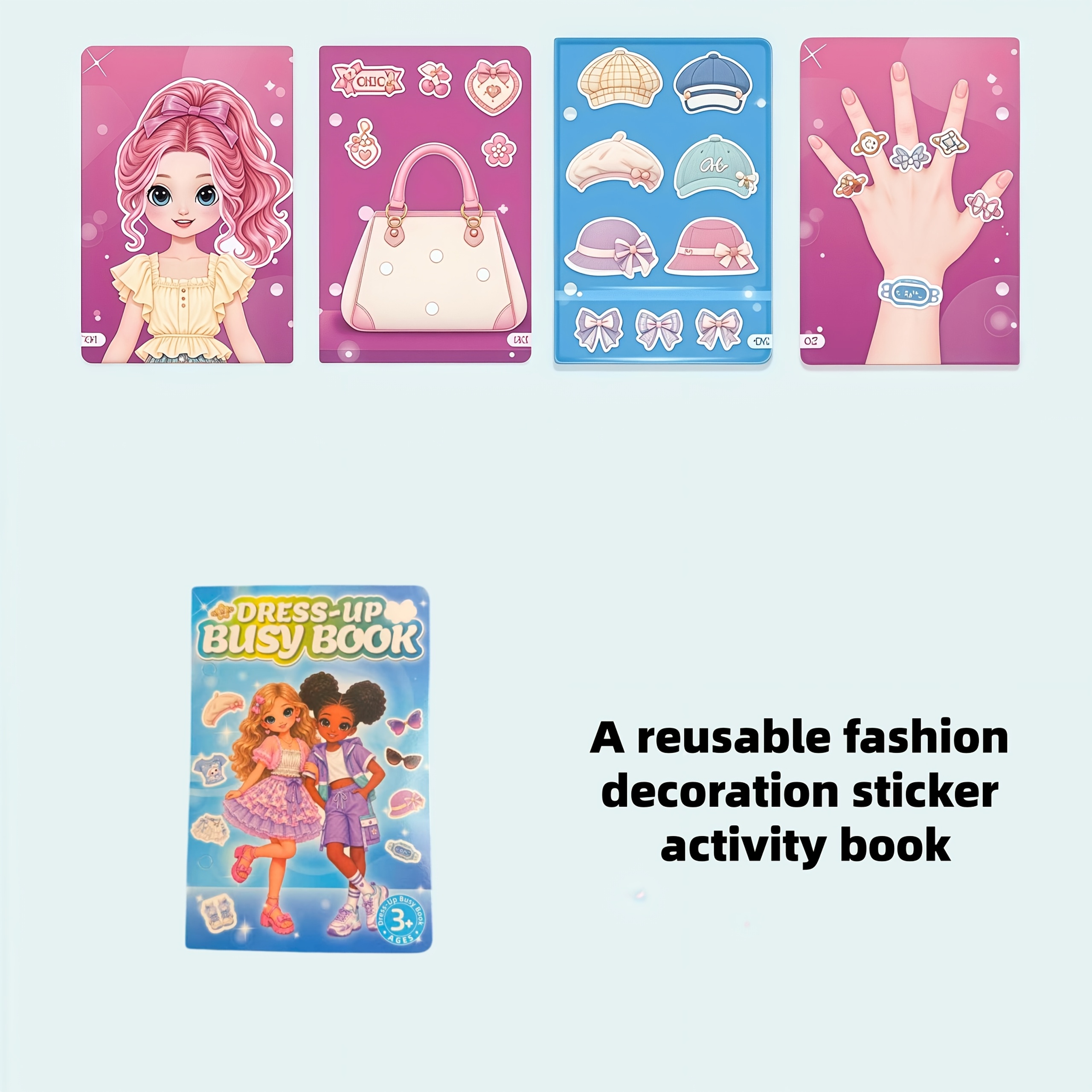 TEMU 'activités de stickers de décoration de mode réutilisables, grand livre de stickers 4-en-1, contenant plus de 150 pièces réutilisables, utilisé